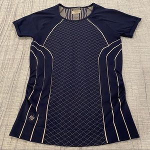 Athleta workout top Med navy blue & ivory